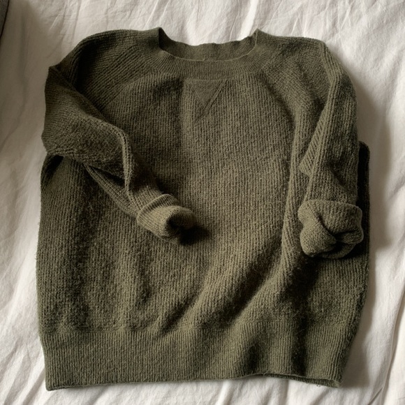 J.Crew Crewneck Cozy Sweater army green size xsmall - Picture 2 of 7